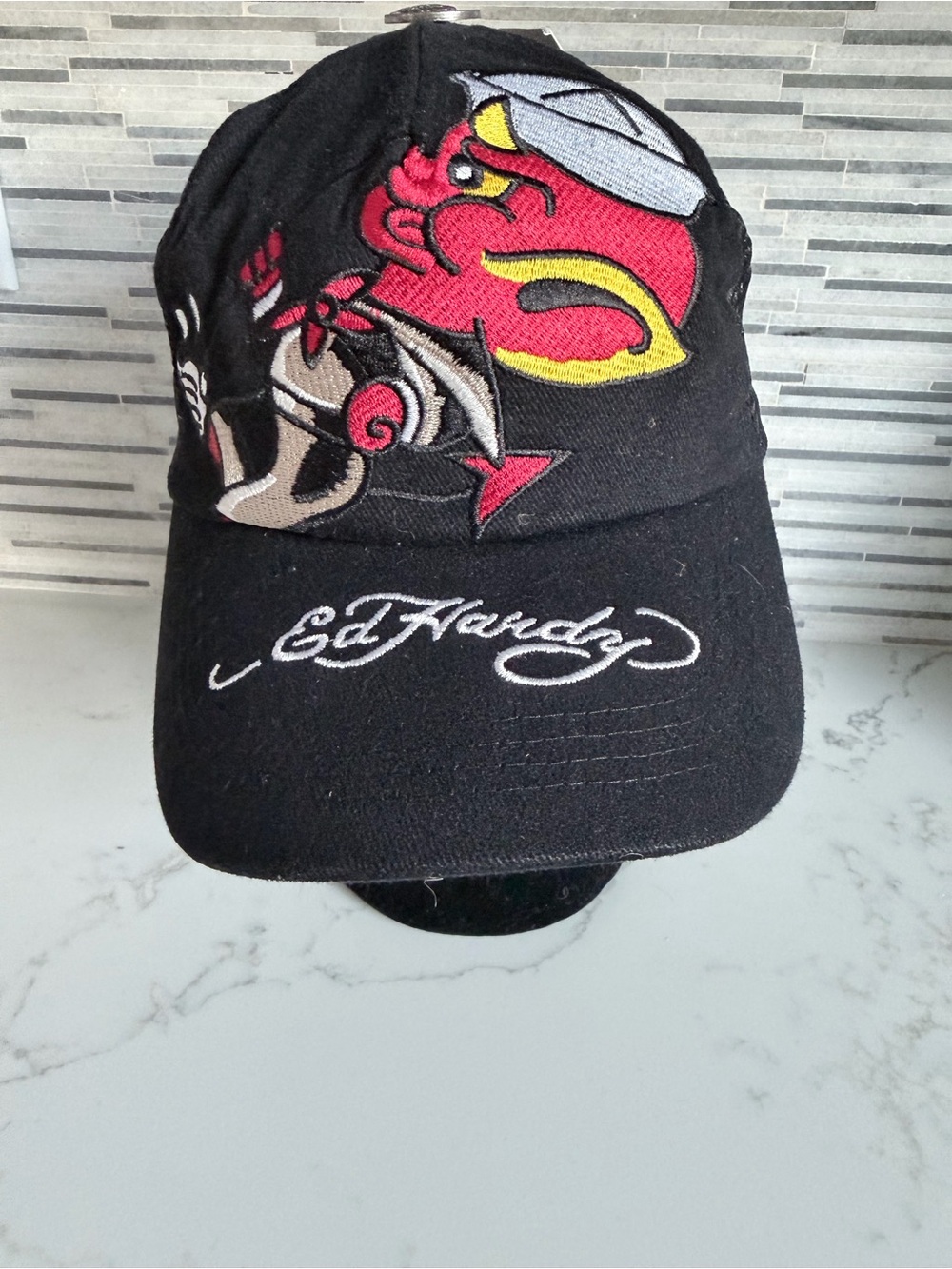 Adjustable Vintage Sailor devil Unisex Men’s Women’s Ed Hardy Black Hat
